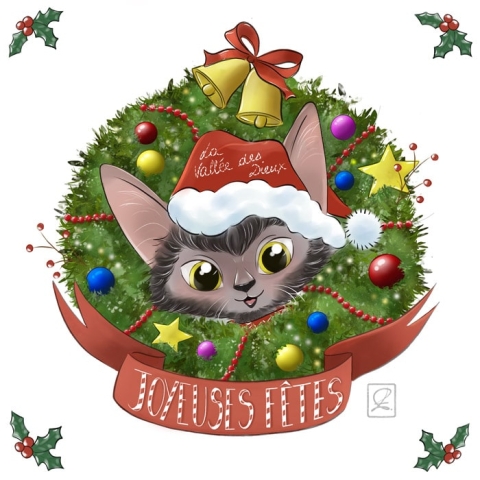 Illustration d'un Lykoi, Élevage La Vallée des Dieux | Digital painting 2021